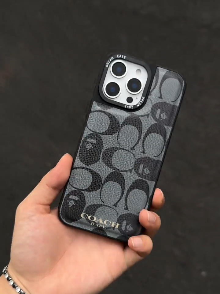 Coach猿人頭皮質手機殼